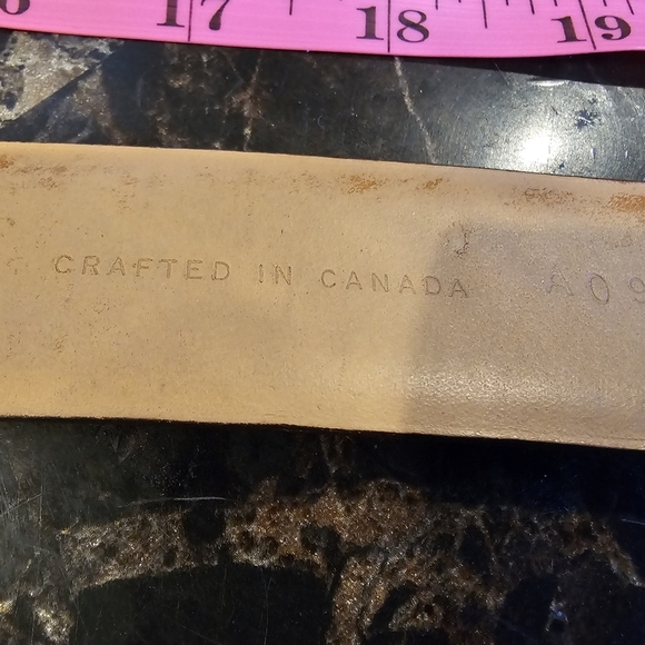 Cole Haan Mahogany Herringbone Vintage Leather Dress Belt Size 36 - Picture 5 of 7